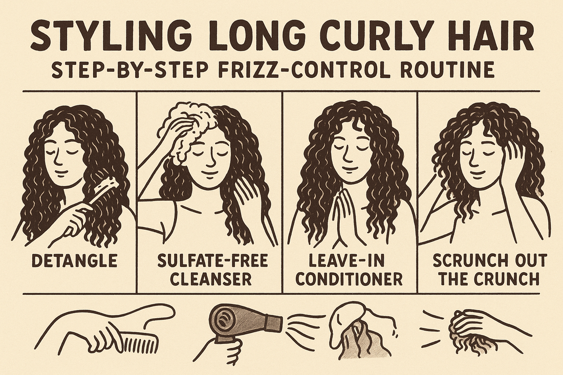 Styling Long Curly Hair: Step-By-Step Frizz-Control Routine